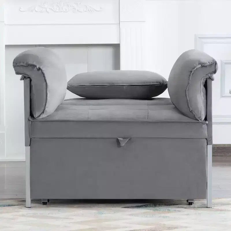 MAYEERTY 34.3 Fauteuil convertible en velours avec dossier réglable sur 3 positions