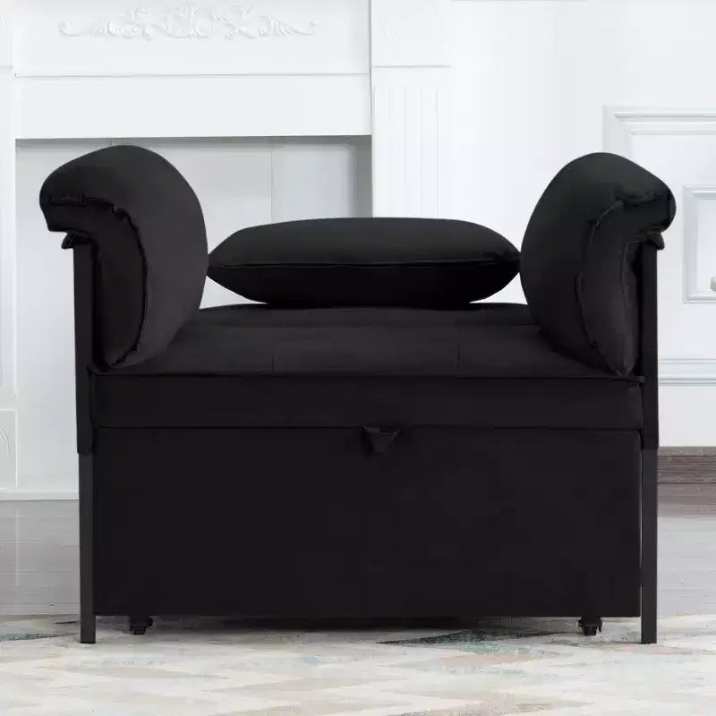 MAYEERTY 34.3 Fauteuil convertible en velours avec dossier réglable sur 3 positions