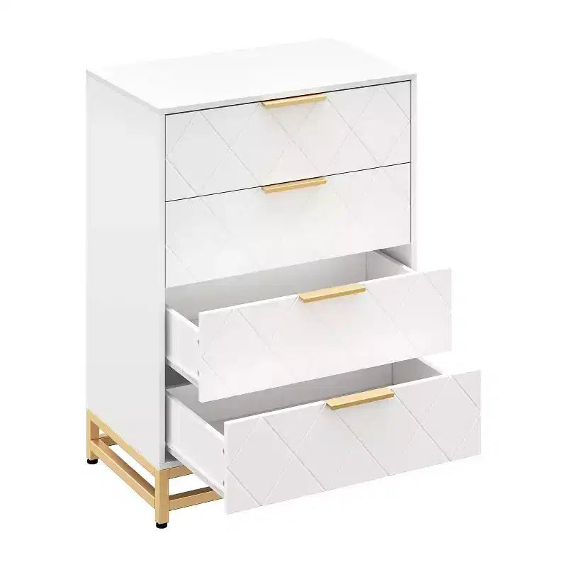 Commode moderne Zstar à 4 tiroirs pour placard, couloir, salon