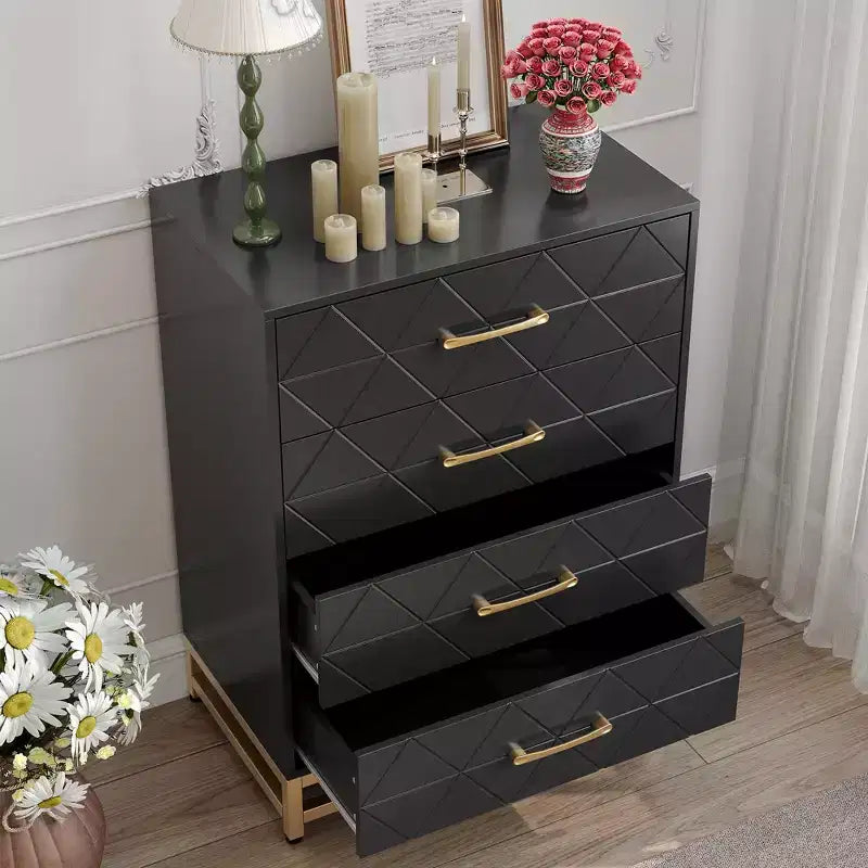 Commode moderne Zstar à 4 tiroirs pour placard, couloir, salon