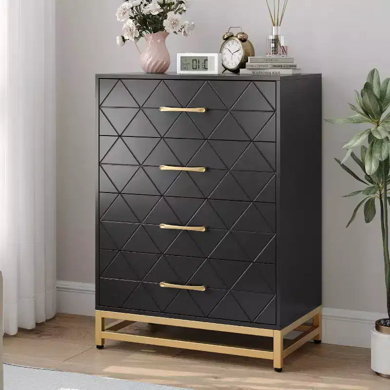 Zstar Modern 4 Drawer Dresser for Closet Hallway, Living Room