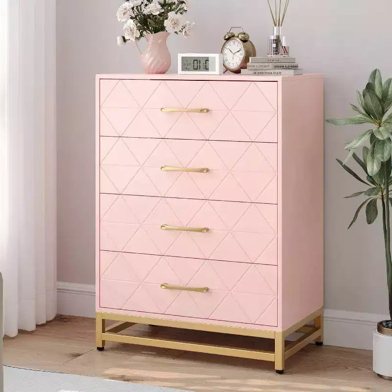 Commode moderne Zstar à 4 tiroirs pour placard, couloir, salon