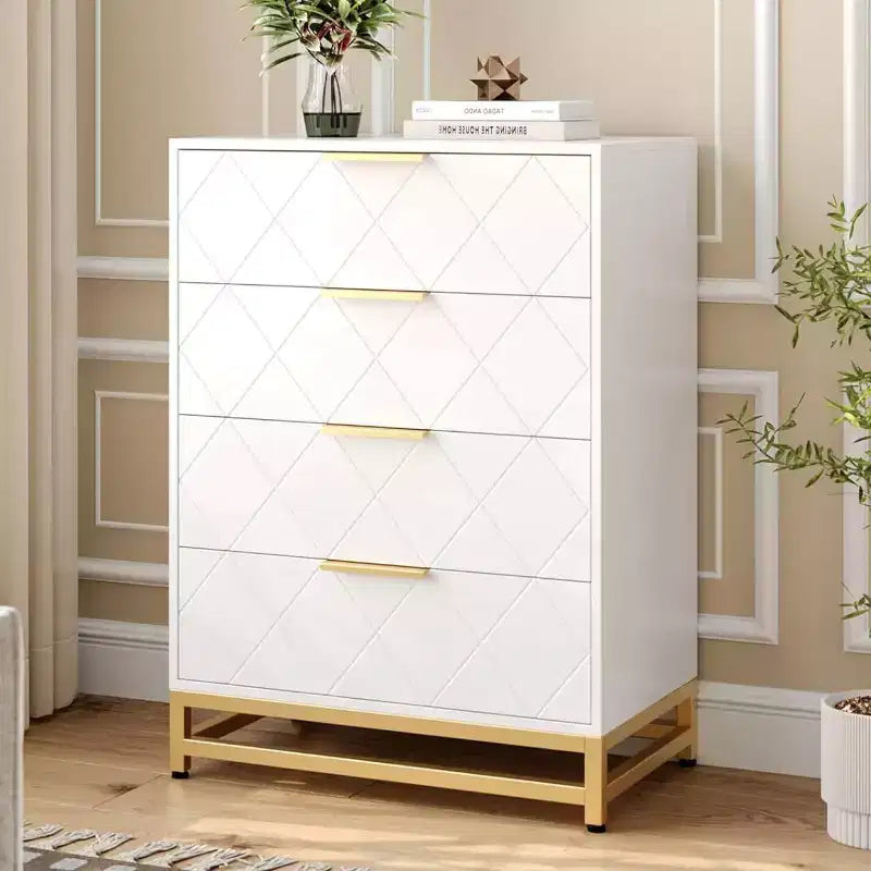 Commode moderne Zstar à 4 tiroirs pour placard, couloir, salon