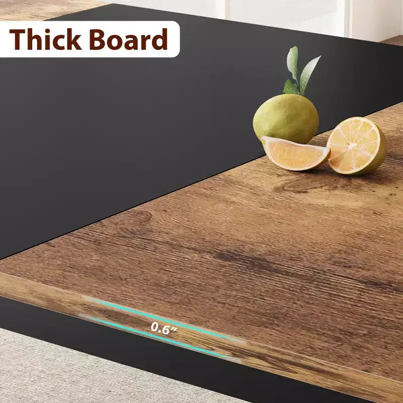 Table à manger industrielle en bois de 200 cm pour 6-8 personnes, table rectangulaire pour cuisine et salle à manger, idéale pour les dîners ou les réunions, espaces cuisine et repas.