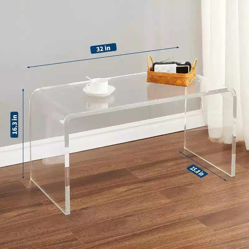 Acekool Table Basse Rectangulaire Moderne Mid-Century avec Tiroirs, Étagères Ouvertes et Finition Bois Clair - Montage Facile, 108 cm