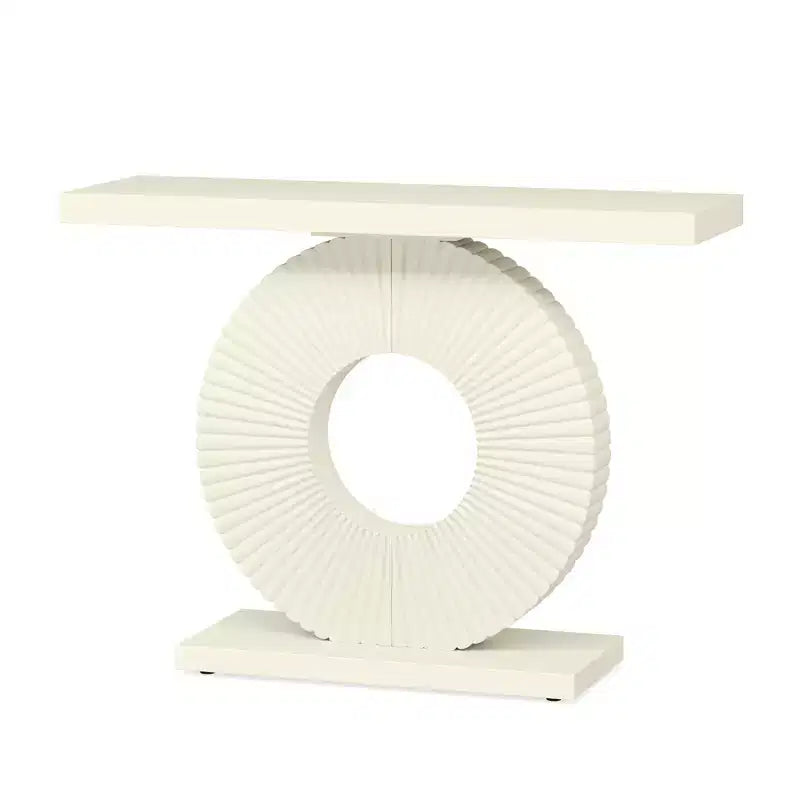 MAYEERTY Table console glamour de 40 pouces, plateau texturé abstrait de 1,57 pouce d'épaisseur, capacité de charge de 120 lb