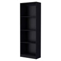 HomeRoots 71 Black Wood Four Tier Bookcase