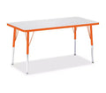 Jonti-Craft Berries Adult Height Color Edge Rectangle Table (24 x 48) in Orange