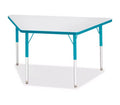 Jonti-Craft Berries Adult-Size Gray Laminate Trapezoid Table (24 x 48) in Blue