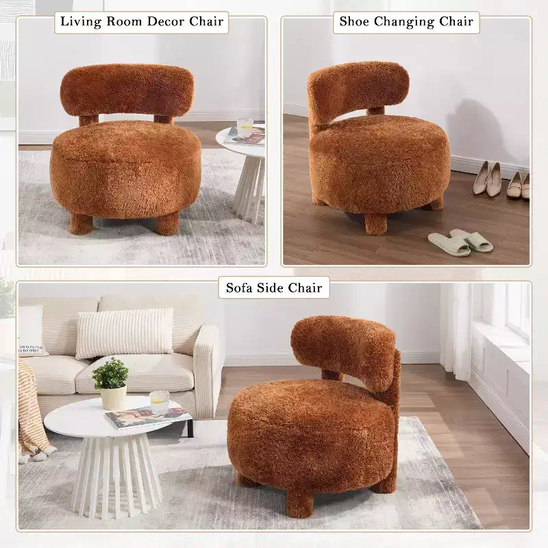 GDFStudio Jesse - Fauteuil d'appoint moderne sans accoudoirs de 71 cm avec dossier incurvé