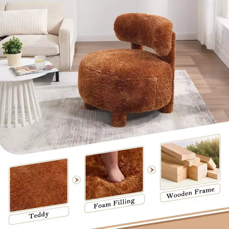 GDFStudio Jesse - Fauteuil d'appoint moderne sans accoudoirs de 71 cm avec dossier incurvé