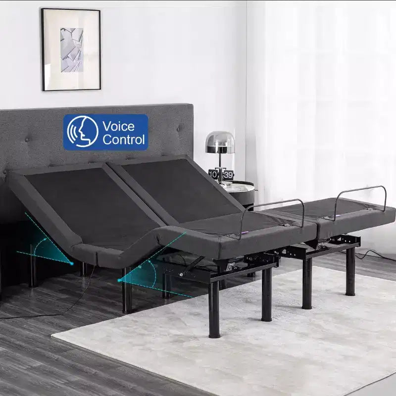 Sommier Ajustable Amélioré Dyonery avec Massage 12 Formes (Couleur du matelas aléatoire)