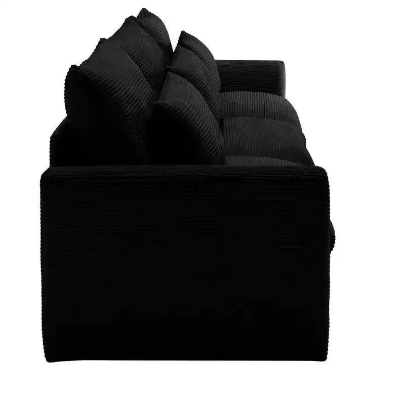Canapé d'angle convertible Okak Comfy avec pouf de rangement et 3 oreillers, canapé moderne en velours côtelé pour salon, appartement