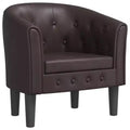 vidaXL Tub Chair - Brown Faux Leather Armchair, Comfortable Seating for Living Room or Bedroom
