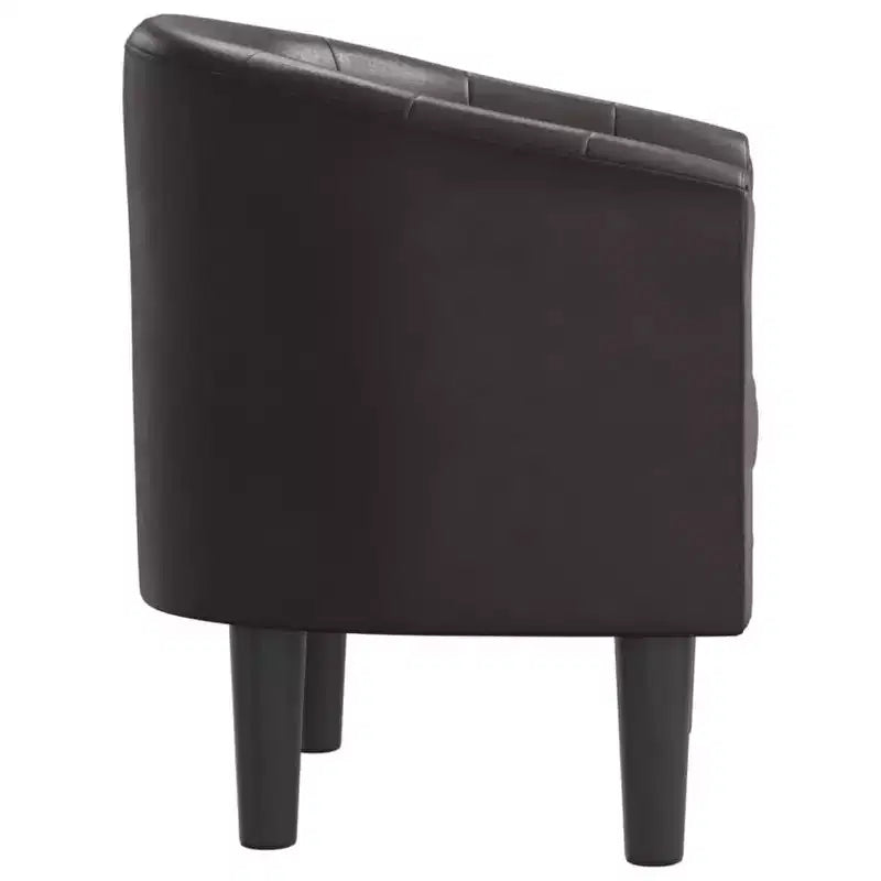 vidaXL Fauteuil crapaud - Fauteuil en similicuir marron, Siège confortable pour salon ou chambre à coucher