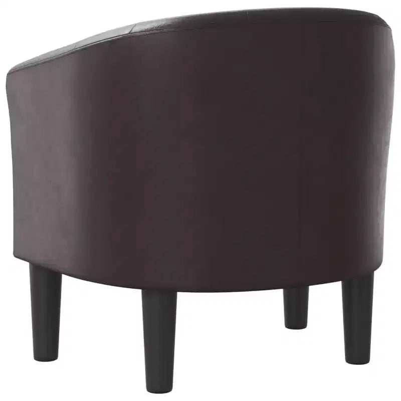 vidaXL Fauteuil crapaud - Fauteuil en similicuir marron, Siège confortable pour salon ou chambre à coucher
