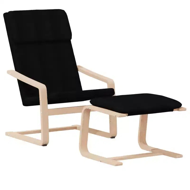 vidaXL Chaise Fauteuil Fauteuil d'appoint Meuble de salon avec repose-pieds Tissu - Noir