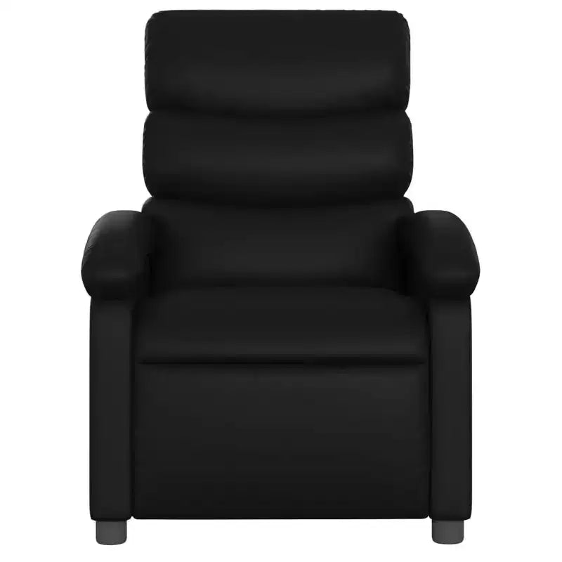vidaXL Fauteuil de massage inclinable - Cuir synthétique noir Fauteuil inclinable manuel avec vibration, poche latérale et confort réglable