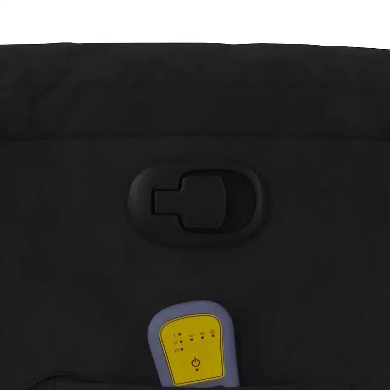 vidaXL Fauteuil inclinable de massage en tissu microfibre noir - Inclinable manuel à 6 vibrations avec poche latérale pour salon