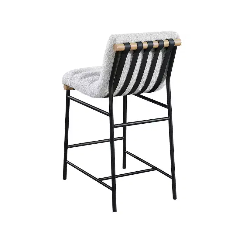 Tabouret de comptoir en tissu bouclé crème Burke Meridian Furniture