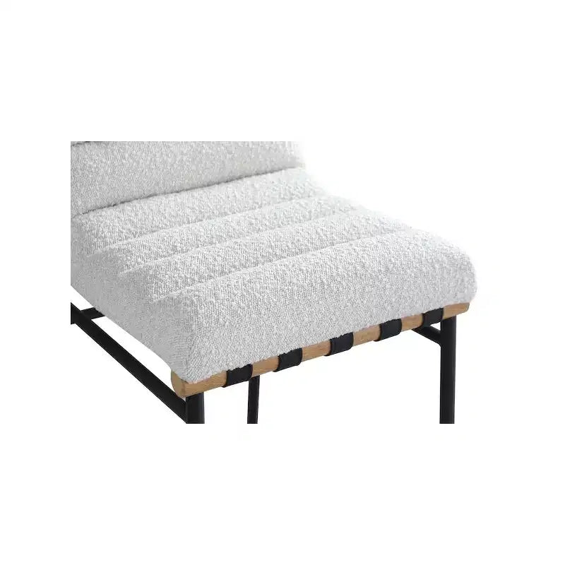 Tabouret de comptoir en tissu bouclé crème Burke Meridian Furniture