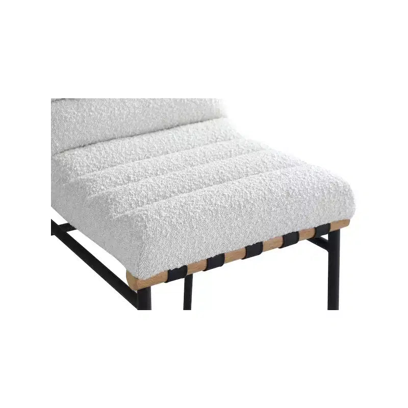 Tabouret de comptoir en tissu bouclé crème Burke Meridian Furniture