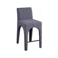 Meridian Furniture,Gramercy Blue Linen Textured Fabric Stool