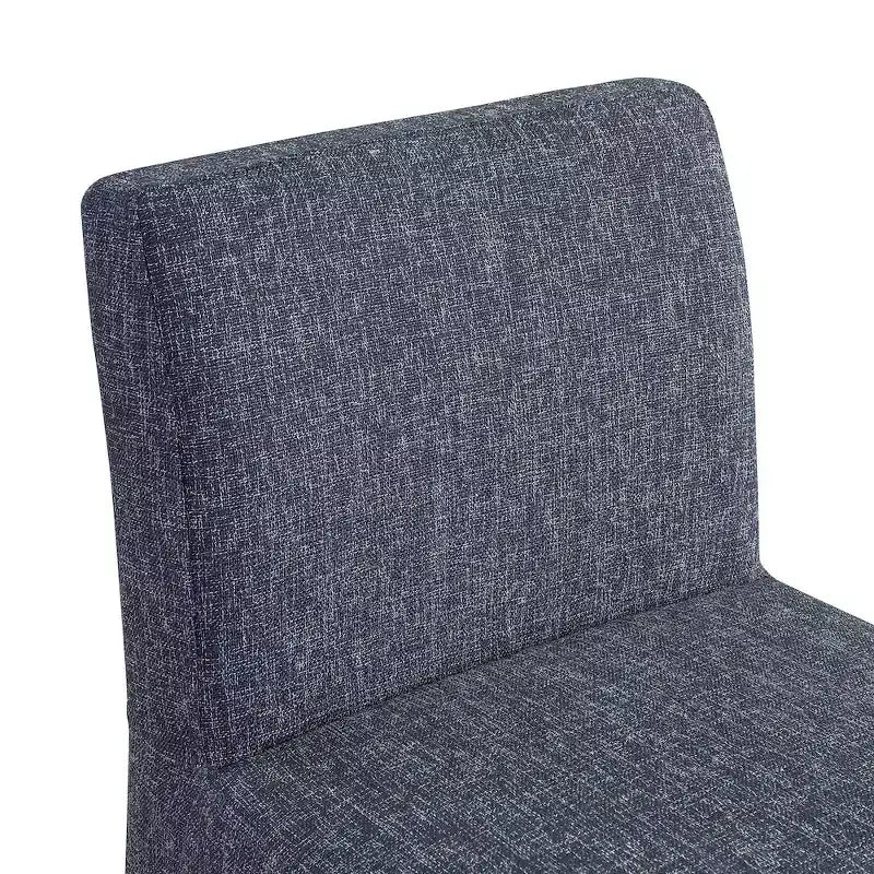 Tabouret en Tissu Texturé Lin Bleu Gramercy Meridian Furniture