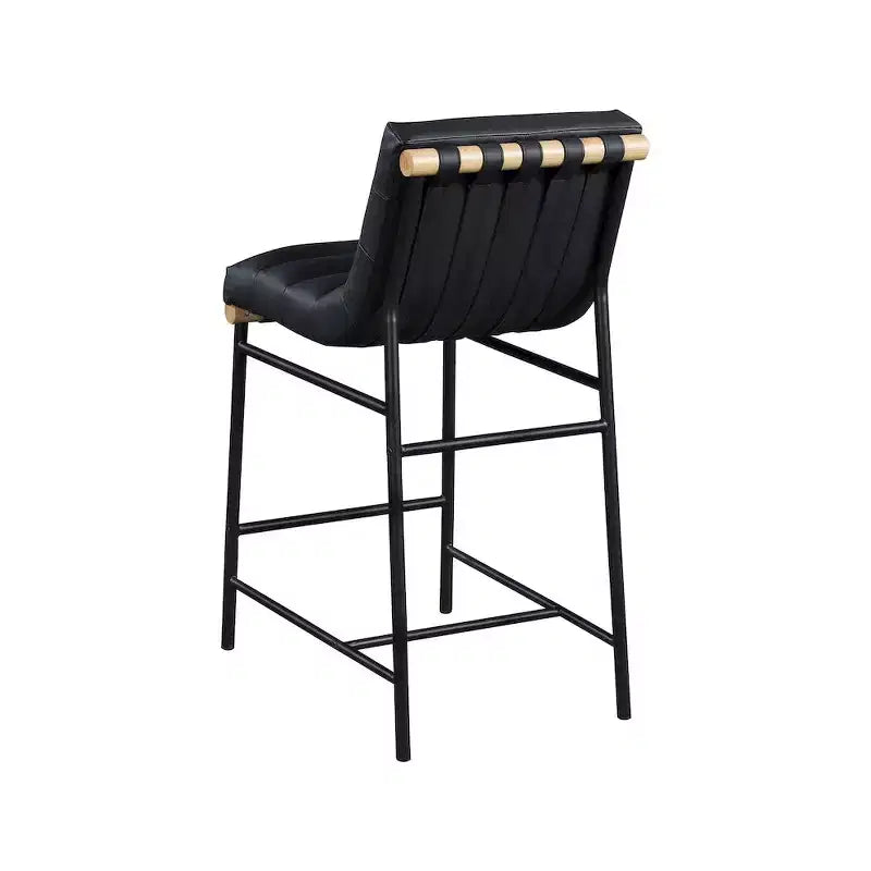 Meridian Furniture, Tabouret de comptoir Burke en cuir vegan noir