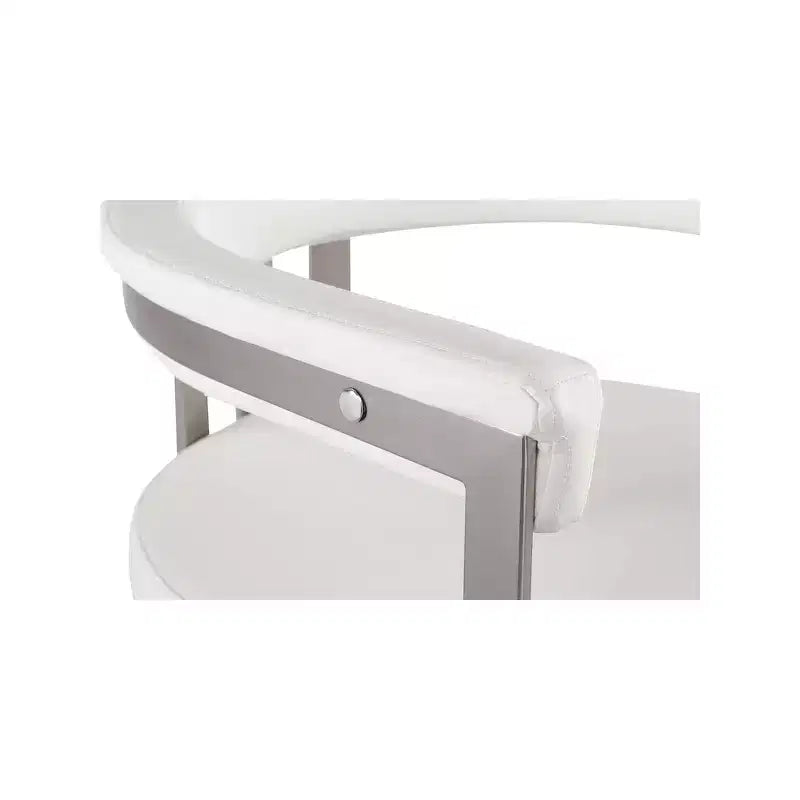 Meridian Furniture, Tabouret de comptoir en cuir végétalien Marcello crème, Ensemble de 2