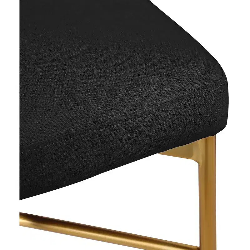 Meridian Furniture, Tabouret Rivage noir en tissu texturé durable, lot de 2