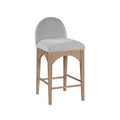Meridian Furniture,Waldorf Grey Chenille Fabric Stool