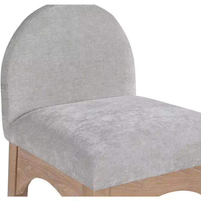 Tabouret en tissu chenille gris Waldorf, Meridian Furniture