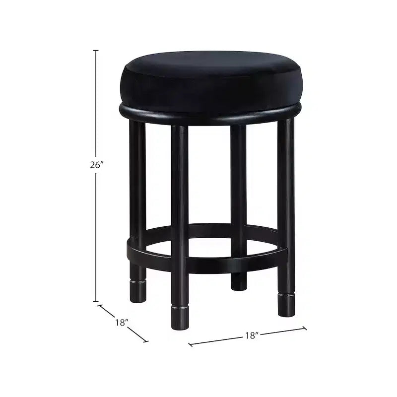 Meridian Furniture, Tabouret de comptoir Monette en velours noir