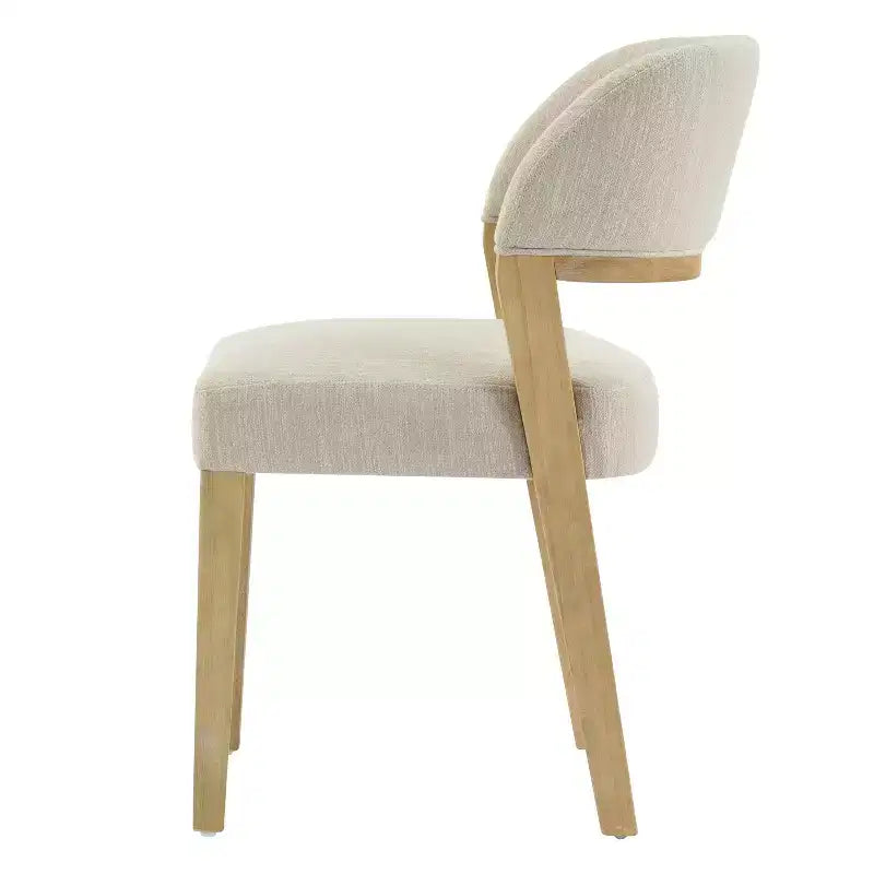 Lot de 2 chaises de salle à manger modernes rembourrées en bois d'hévéa Xayah Christopher Knight Home