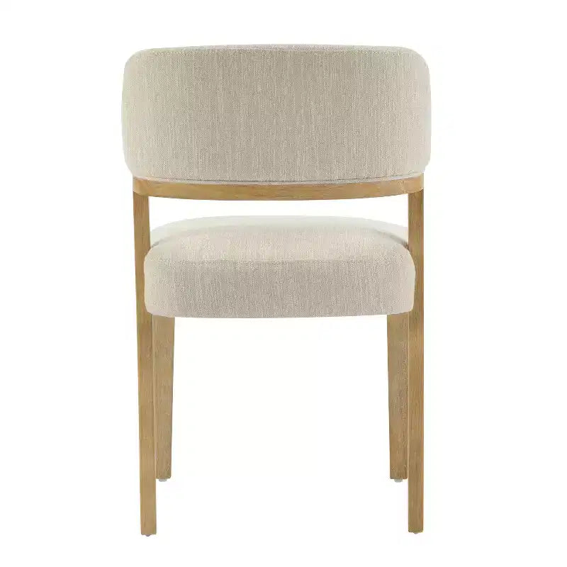 Lot de 2 chaises de salle à manger modernes rembourrées en bois d'hévéa Xayah Christopher Knight Home