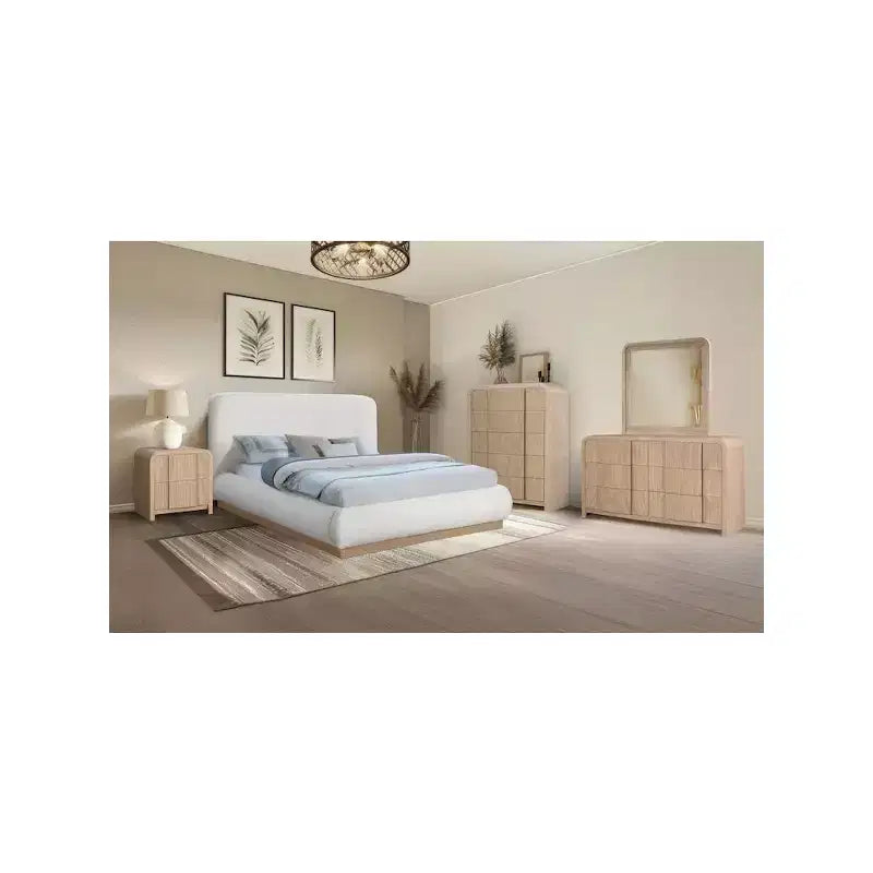 Meridian Furniture, Table de Chevet Cannelée