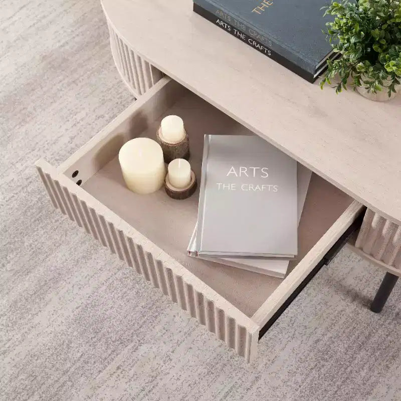 Table basse moderne à profil courbé Unipaws