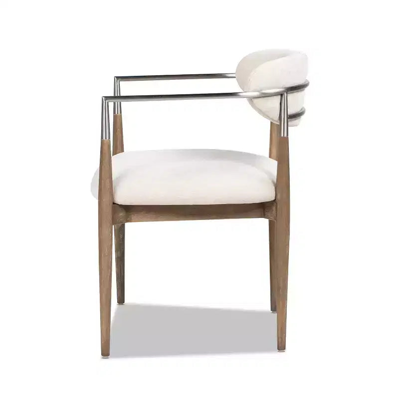 Jennifer Taylor Home Chaise de salle à manger rembourrée Artemis en matériaux mixtes avec accoudoirs