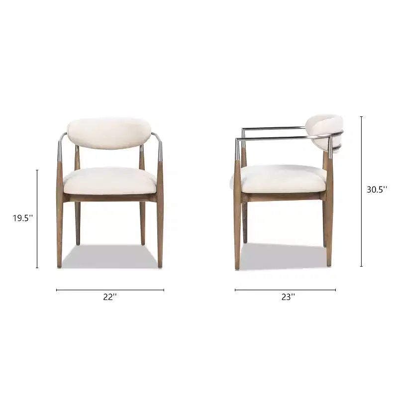Jennifer Taylor Home Chaise de salle à manger rembourrée Artemis en matériaux mixtes avec accoudoirs
