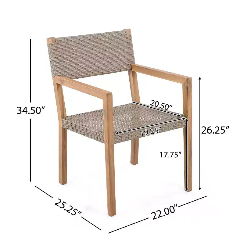 MAYEERTY Chaises de patio en osier 2 pièces résistantes aux intempéries avec assemblage facile