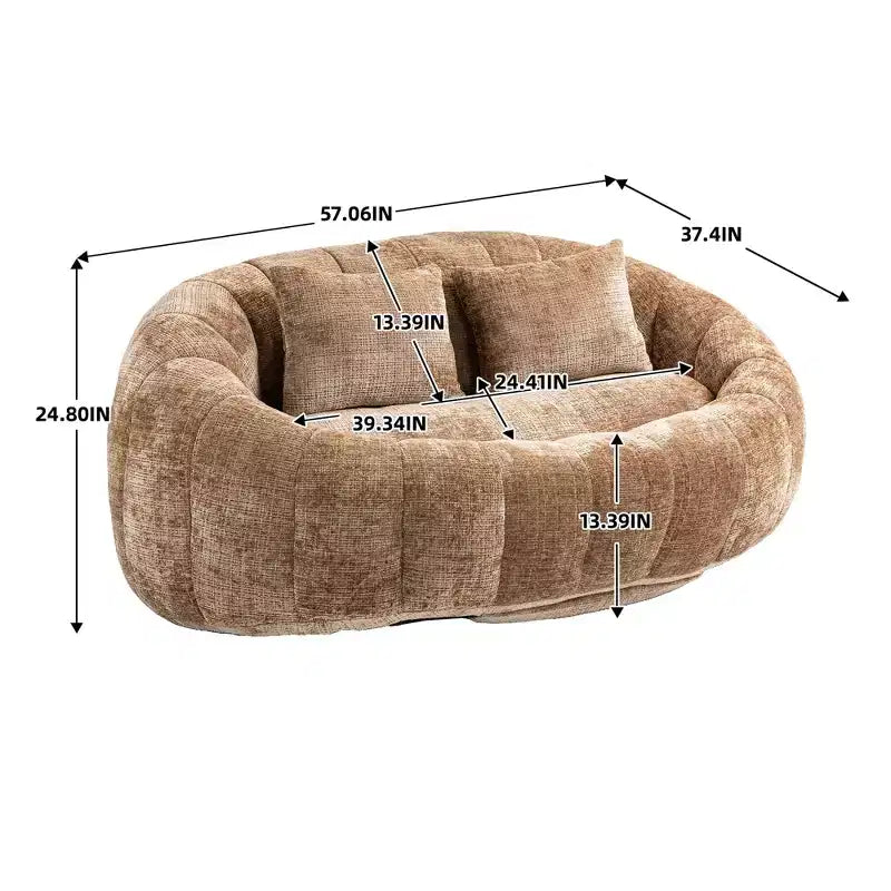 MAYEERTY Canapé Pouf Chenille Haut Dossier pour Intérieur et Extérieur
