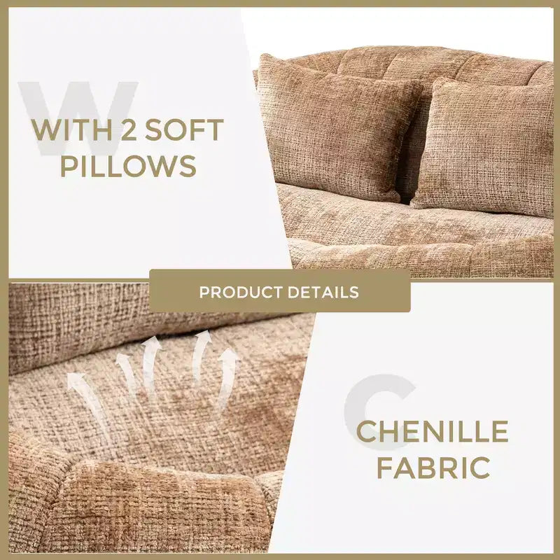 MAYEERTY Canapé Pouf Chenille Haut Dossier pour Intérieur et Extérieur