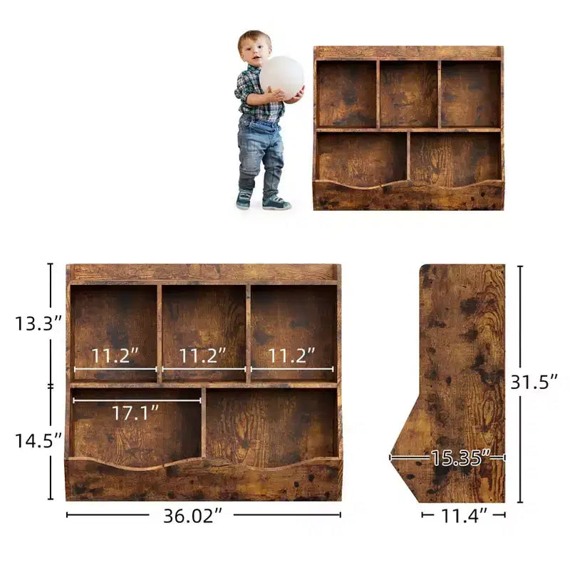 Bibliothèque enfant GustoWave, étagère à livres pour enfants, rangement de jouets, étagère à jouets pour enfants, armoire de rangement, idéale pour la salle de jeux, le salon, la chambre d'enfant.
