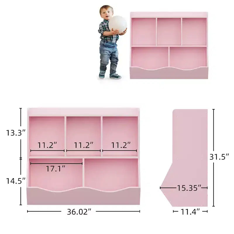 Bibliothèque enfant GustoWave, étagère à livres pour enfants, rangement de jouets, étagère à jouets pour enfants, armoire de rangement, idéale pour la salle de jeux, le salon, la chambre d'enfant.