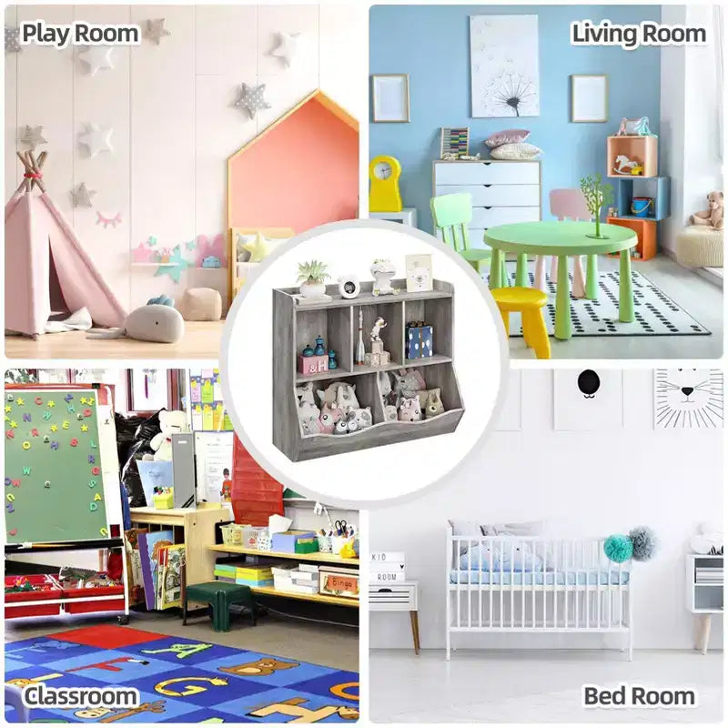 Bibliothèque enfant GustoWave, étagère à livres pour enfants, rangement de jouets, étagère à jouets pour enfants, armoire de rangement, idéale pour la salle de jeux, le salon, la chambre d'enfant.