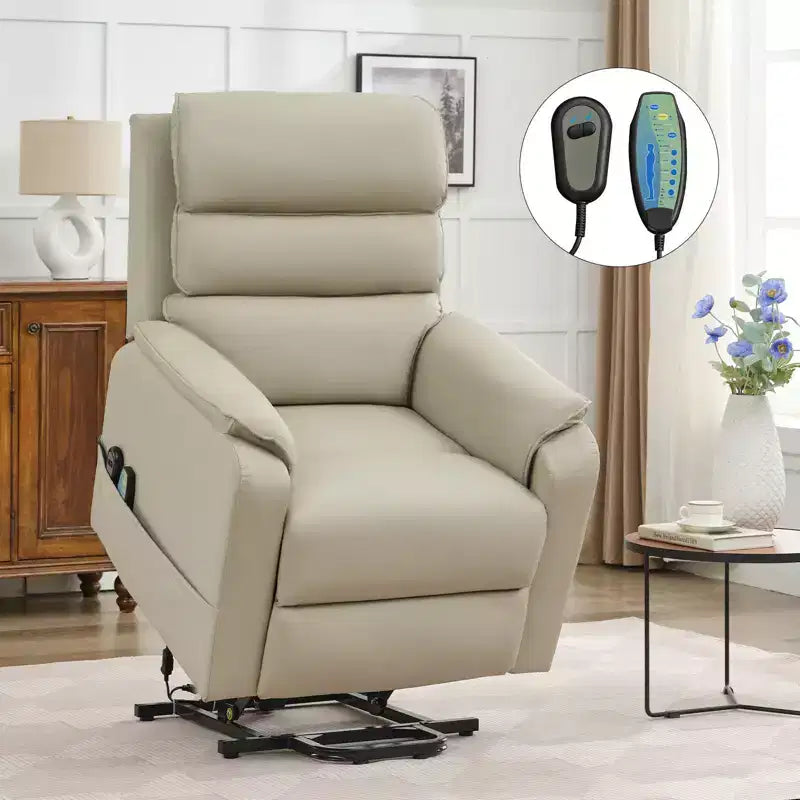 Fauteuils inclinables électriques LIKEPAY Power Lift en cuir PU avec 2 poches latérales, fauteuil de massage releveur avec massage 8 points