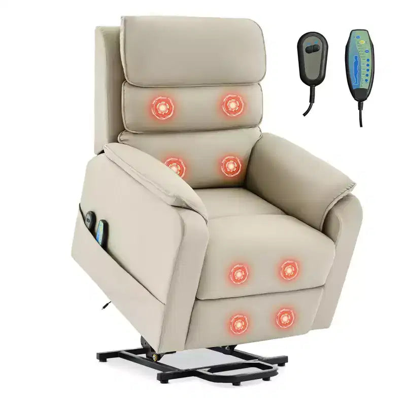 Fauteuils inclinables électriques LIKEPAY Power Lift en cuir PU avec 2 poches latérales, fauteuil de massage releveur avec massage 8 points