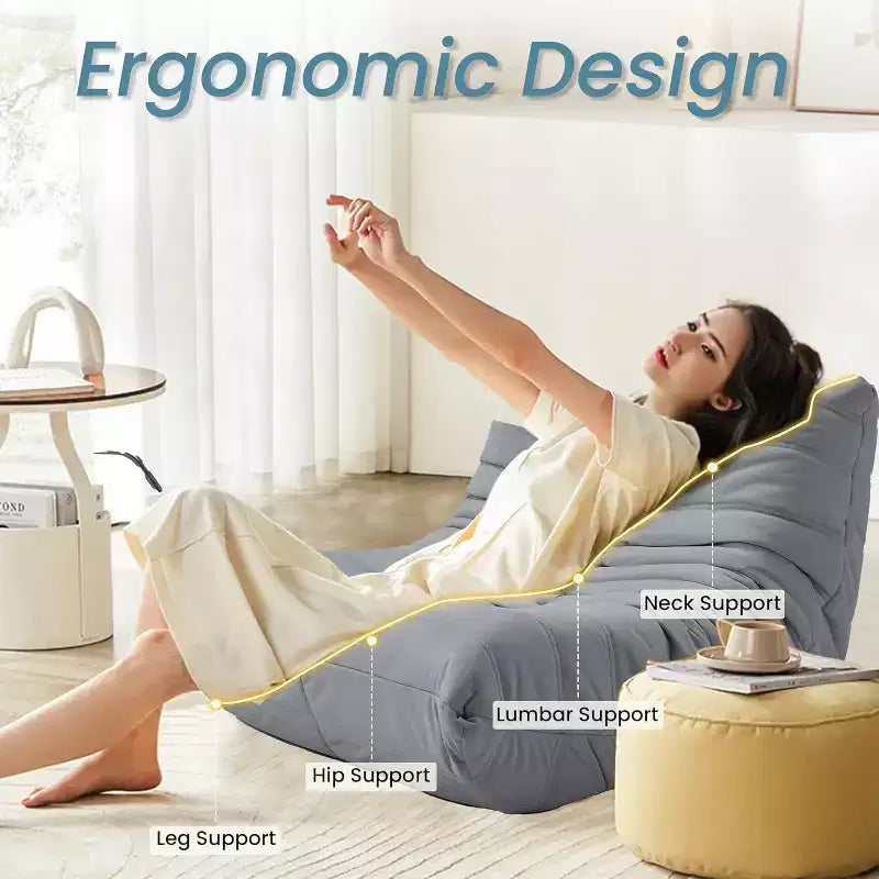 Canapé EROMMY Bean Bag Togo, Mousse à Mémoire de Forme 28D, Facile à Nettoyer et Portable, Similicuir Premium, Canapé de Sol Léger pour Salon, Chambre