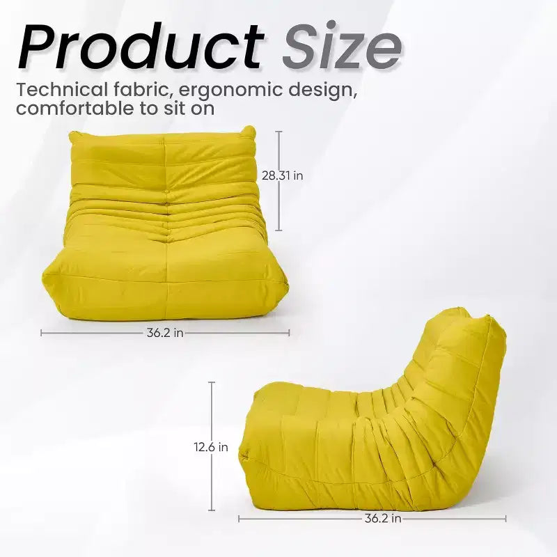 Canapé EROMMY Bean Bag Togo, Mousse à Mémoire de Forme 28D, Facile à Nettoyer et Portable, Similicuir Premium, Canapé de Sol Léger pour Salon, Chambre